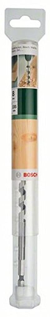 Bosch 2609255232 Wood Auger Drill Bit with Self-Cutting Threaded Point/Diameter 8mm
