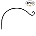 Gray Bunny 4 Pack Outdoor Plant Hanger Hook, 14” Large Modern Durable Iron Wall Hooks for Bird Feeders, Lanterns, Wind Chimes, Patio Decor - Black