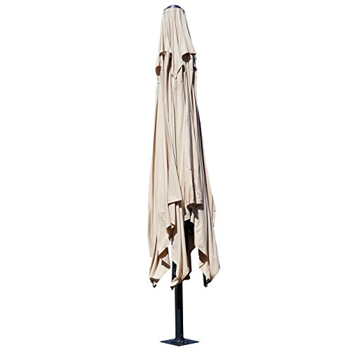 Mendler Gastronomie-Luxus-Sonnenschirm HWC-D20, XXL-Schirm Marktschirm, 5x5m (Ø7,2m) Polyester/Alu 75kg - creme – Bild 5