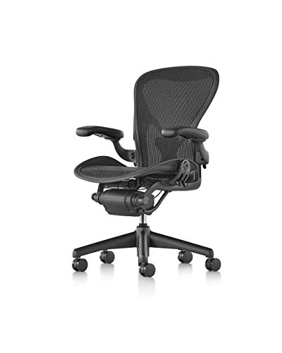 Herman Miller Classic Aeron Chair - Fully Adjustable, C size, Adjustable PostureFit, Carpet Casters (Certified Refurbished)