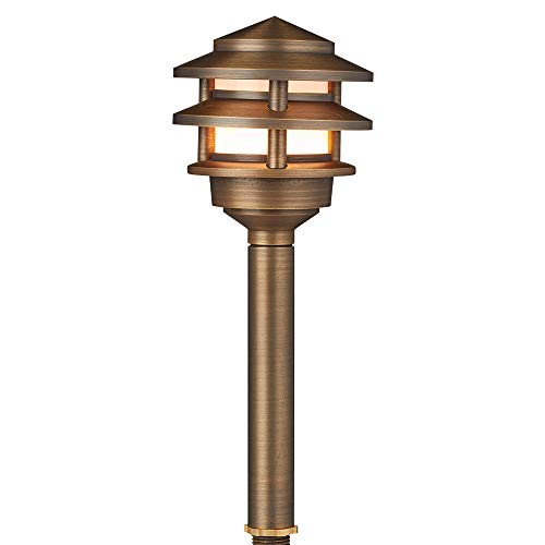 VOLT 3Tier 12V Brass Pagoda Path Light (Bronze) with LED Bulb Pricepulse