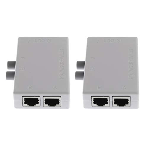 image for D DOLITY 2Piece RJ45 Manual Network Switch Selector Mini LAN Cable Swi