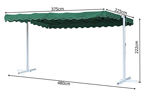 QUICK STAR Standmarkise 3,75x2,25m Terrassenüberdachung Dubai Grün – Bild 8