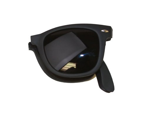 Gravity Shades Foldable Matte Black Sunglasses + GT Case