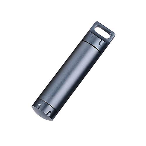 SENRISE Survival Capsule Waterproof Seal Bottle Aluminum EDC Container Tank Survival Emergency Tool for Hunting Camping Mountaineering (Gun gray, 1PCS)
