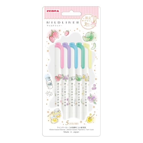 ゼブラ 蛍光ペン マイルドライナー 限定 3時のおやつ 5色セット A WKT7-ST-5C-A