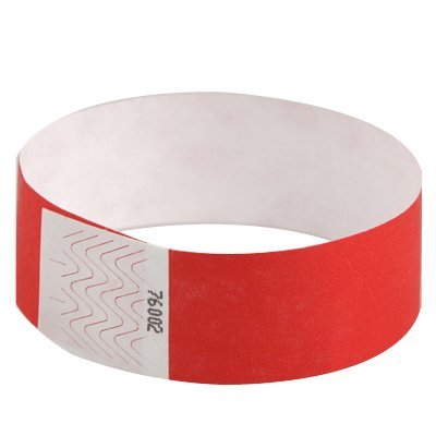 100 x 1 Inch Bright Red Tyvek Wristbands