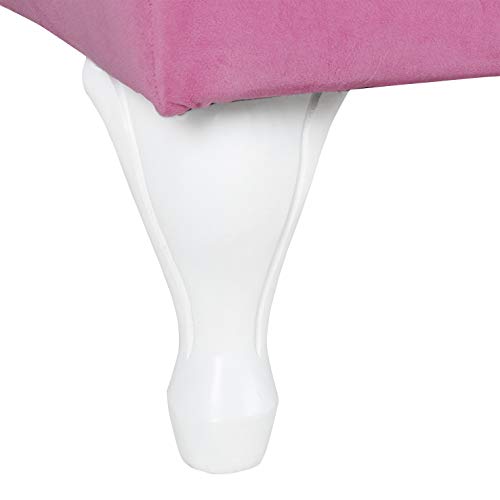 HomePop Youth Chaise Lounge, Pink Velvet Pricepulse