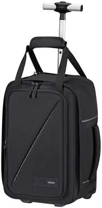 Take2Cabin - Ryanair Bolsa de Cabina 40 x 25 x 20 cm, 20 l, 1,40 kg, Mochila con Ruedas, Equipaje de Mano, Mochila de Avión S Bajo Asiento, Negro (Black)