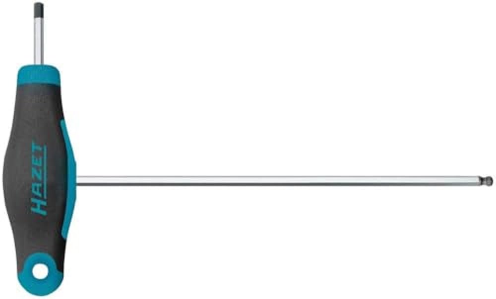 Hazet 829KK-2.5 Angled Screwdriver (Short and Long Blade for Flexible Insert, Allen Profile, Size 2.5 mm) Dark Blue