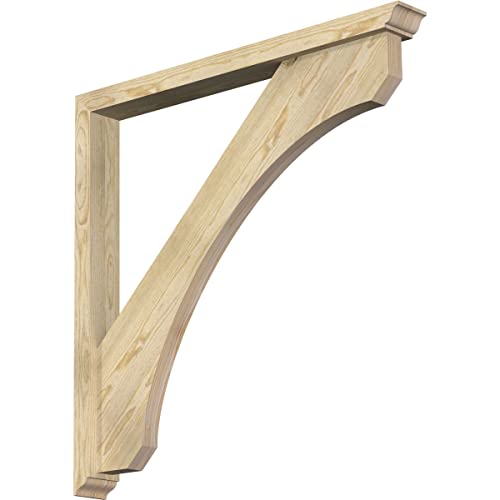 Ekena Millwork 4" W x 38" D x 38" H Legacy Traditional Rough Sawn Bracket w/Off…