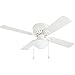 Harbor Breeze Armitage 42-in White Indoor Flush Mount Ceiling Fan with Light Kit (4-Blade)