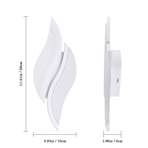Goeco LED Indoor Wall Light 12 W Modern Acrylic for Bedroom Living Room Bathroom Corridor, Cool White Light 6500K