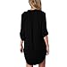 Big Size V Neck Chiffon Blouse for Women Summer Cuffed Sleeve T Shirt 3XL Black