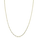 10k Yellow Gold Singapore Chain Necklace (0.7mm, 1mm, 1.4mm, 1.7mm)