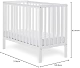Obaby Bantam Space Saver Cot White Compact Baby Cot Adjustable Base view 8