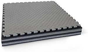 Interlocking Floor Mat, Heavy Duty 100 X 100 Large, EVA Foam Puzzle Tiles. 25 mm Thick. (Pack 5 M2, Gray/Black)