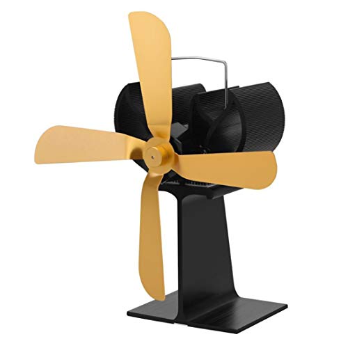 image for Baynne Heat Powered Wood Stove Eco-Friendly Fan Ultra Quiet 4 Blades H