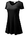BIADANI Women Short Sleeve Hankerchief Flare Hem Tunic Top