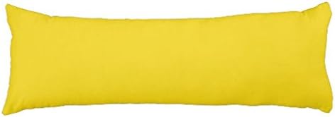 Eongo Body Pillow Case Solid Lemon Yellow Long Cotton Bedding Cushion Cover 20 x 54 inch