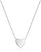 Amazon Collection 14k White Gold Floating Heart Pendant Necklace, 17