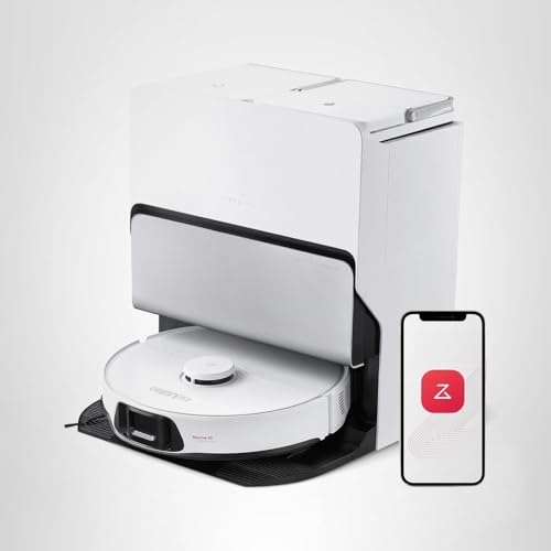 roborock S8 Max Ultra Robot Aspirador y Trapeador, Base Todo en Uno, Navegación LiDAR PreciSense, Detección Inteligente de Suciedad, Autovaciado, Succión 8000Pa para Varios Pisos, Elevación Automática de 20mm para Alfombra, Blanco