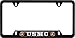 USA Patriotic Anodized Aluminum Thin Top | Narrow Top Car License Plate Frame with USMC | Marines - Black Insert with Free caps - Black