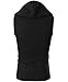 OHOO Mens Slim Fit Hooded Sleeveless Hoodie Henley Button Ribbed Tank Top /DCT008-BLACK-S