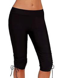 Zhanmai Traje de baño corto de cadera de cintura alta con cazadora deportiva y cordón lateral para dama