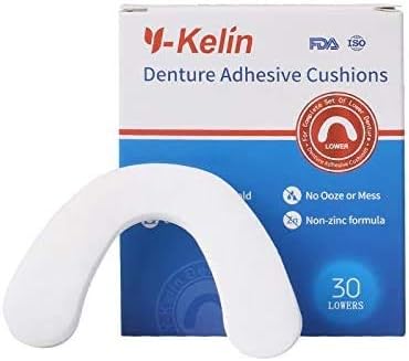 Y-Kelin Denture Adhesive Cushion Lower 30 pads (2 pack), Clear/Transparent - Image 3