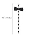 LUOEM Bow Ties Paper Straws Decorative Cocktail Drinking Straws for Wedding Birthday Graduation Party Decoration Supplies, Pack of 40