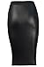 Forever Womens Celebrity Inspired High Waisted Wetlook Bodycon Pencil Skirt Black 14/16
