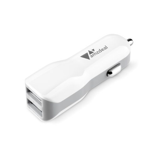 Aukey Amzdeal mini Dual Port USB Car Charger Power Adapter (2.1A Output) for Apple iPhone 5S, 5C, 5, 4S; iPad Air, mini / Samsung Galaxy S5, S4, S3, Note 3, Note 2, Galaxy Tab 3, 2 / Google Nexus 4, 5, 7, 10; LG G3, HTC One, One 2 (M8) / Motorola MOTO X, G / Nokia Lumia 925 1020 / LG Optimus and other Smartphones & Tablets, Google Glass, Bluetooth Speaker, PS Vita, GoPro, Smart Watch, GPS, Car DVR and other USB Charged Device
