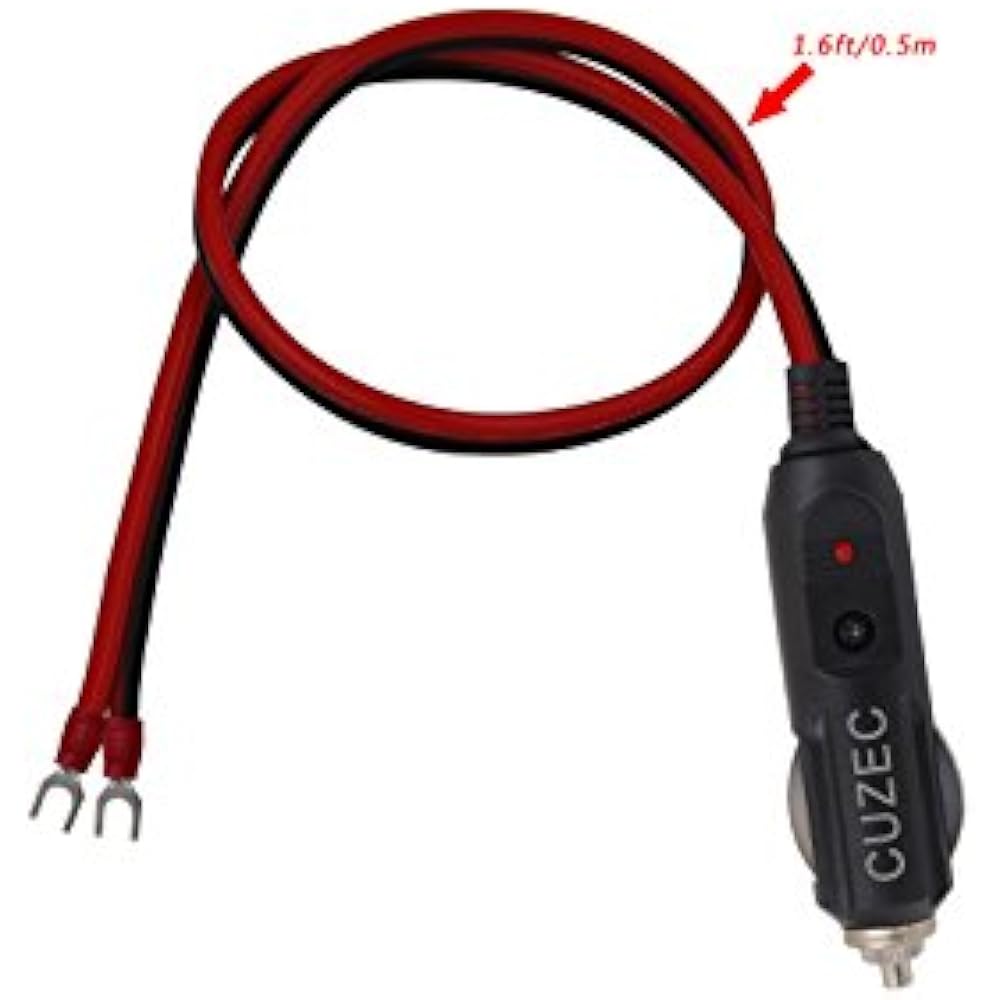 HeavyDuty 15A Male Plug Cigarette Lighter Adapter Power Supply Cord