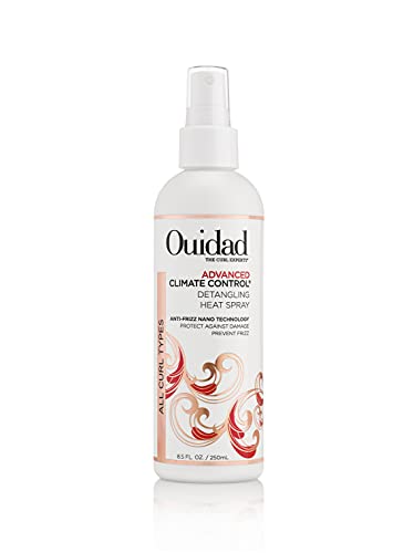 OUIDAD Advanced Climate Control Detangling Heat Spray - 8.5 fl oz, Anti-Frizz Nano Technology, Nourishing Detangler Spray, Protects & Primes Curls from Heat Damage, For All Curl Types