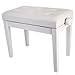 Neewer Padded Wooden Piano Bench and Keyboard Seat, 18.8-22.8 inches/ 48-58 centimeters Height, Thick and Smooth PU Leather Pillow Cushion for Deluxe Comfort (White)