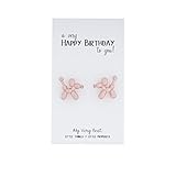 My Very Best Cute Balloon Dog Stud Earrings (baby pink)