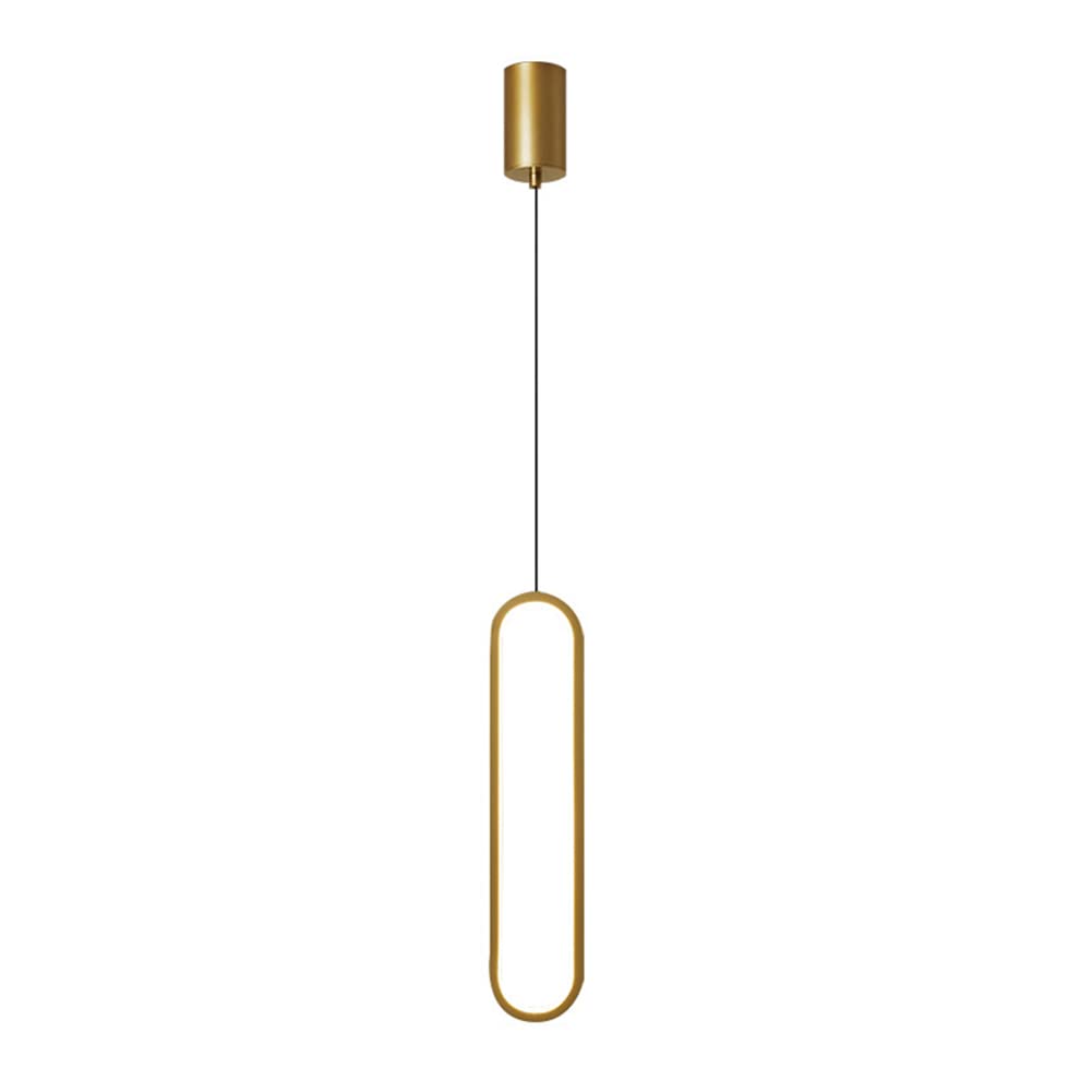 BomKra Modern Pendant Light Minimalist Ceiling Light Kitchen Island Lighting Metal LED Hanging Fitting Fixture Chandelier for Living Room Bedroom Bedside Dining Room Kitchen Bar (Gold, Warm Light)