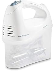 Hamilton Beach 6-Speed Electric Hand Mixer, Beaters and Whisk, with Snap-On Storage Case, White