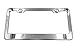 Tokept Polish Silver Stainless Steel License Plate Frame with 2 Holes(Pack of 2)