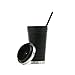 Hot or Cold - Stainless Steel Drink Tumbler - Double Wall Vacuum Insulated -16oz. Capacity - Matte Black