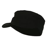 Big Size Cotton Fitted Military Cap - Black (For Big Head)