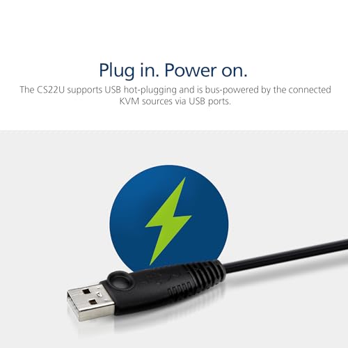 ATEN CS22U 2-Port USB VGA Cable KVM Switch with Remote Port Selector