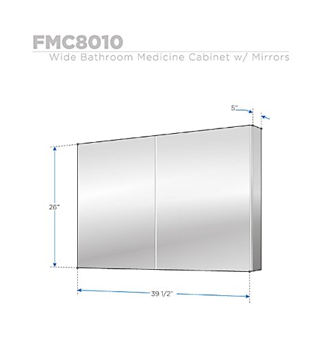 Fresca Bath FMC8010 40" Wide Bathroom Medicine Cabinet with Mirrors