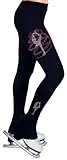 Ice Figure Skating Dress Practice Pants with Rhinestones R255 - Rose Pink