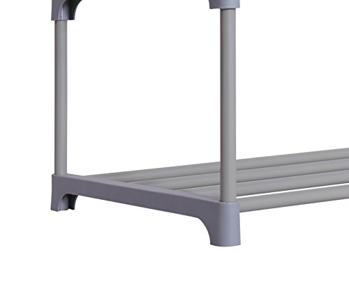 Homebi 4-Tier Shoe Rack Metal Shoe Tower 20-Pair Shoe Storage Organizer Unit Entryway Shelf Stackable Cabinet with 4 Tiers Durable Metal Shelves,35.6" W x 12.0" D x 33.27" H (Grey)