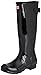 Hunter Footwear Women's Original Tall Back Adjustable Gloss Rain Boots, Black, 10