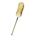 Pure Lambs Wool Feather Duster with Extension Pole,Extend 30-61 inches Telescopic Duster for High Ceilings (Orange)