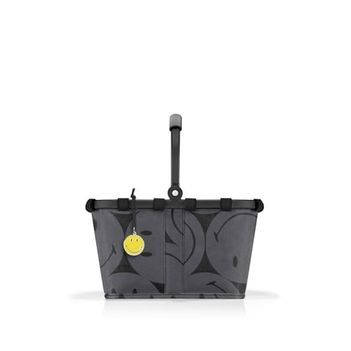 reisenthel carrybag XS smiley grey – Stabiler Einkaufskorb mit praktischer Innentasche – Elegantes und wasserabweisendes Design