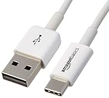 AmazonBasics USB Type-C to USB-A 2.0 Male Charger Cable - 6 Feet (1.8 Meters) - White